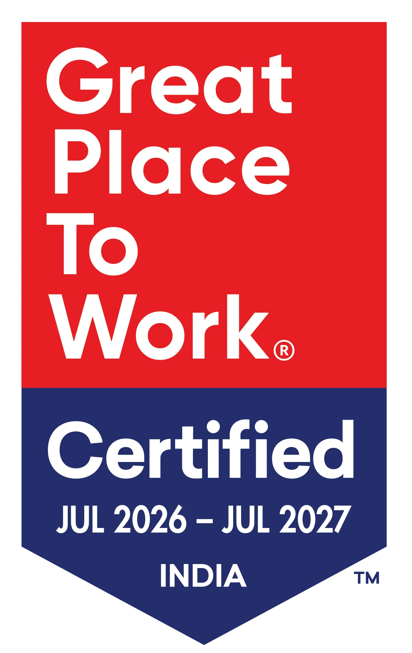 Great Place To Work Certified 2026-27